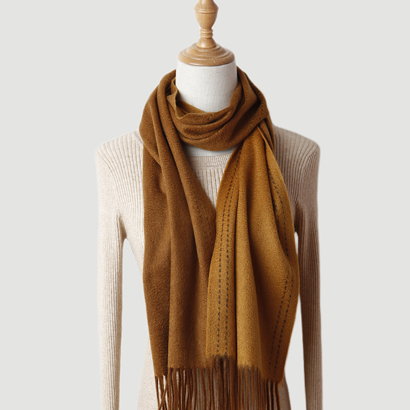 Double-sided Cashmere Women's Scarf Thick Warm Wrap